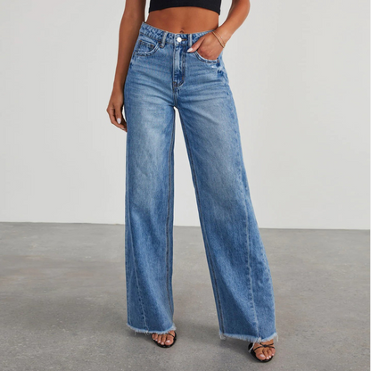 Hohe Jeans für Frauen Elegant Slim Fit - IdealeKleiden