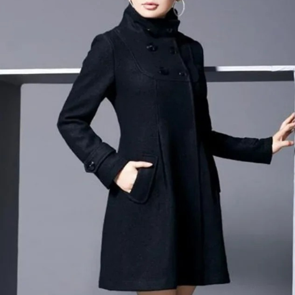 Elegante Damen Winterjacke Mit Taschen