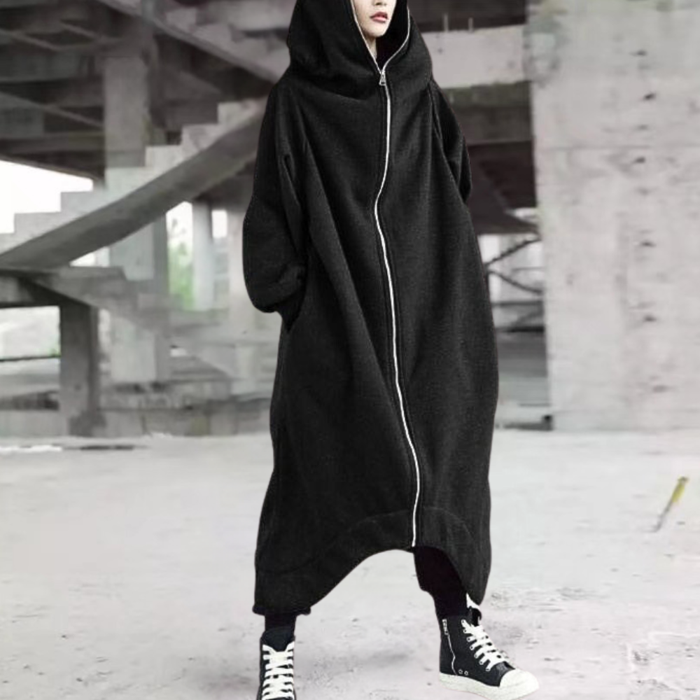 Warmes Winterkleid Lang Damen Kapuze