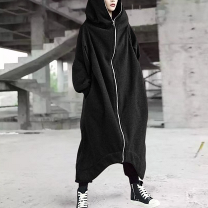 Warmes Winterkleid Lang Damen Kapuze