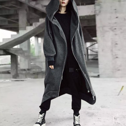 Warmes Winterkleid Lang Damen Kapuze