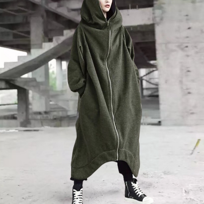Warmes Winterkleid Lang Damen Kapuze