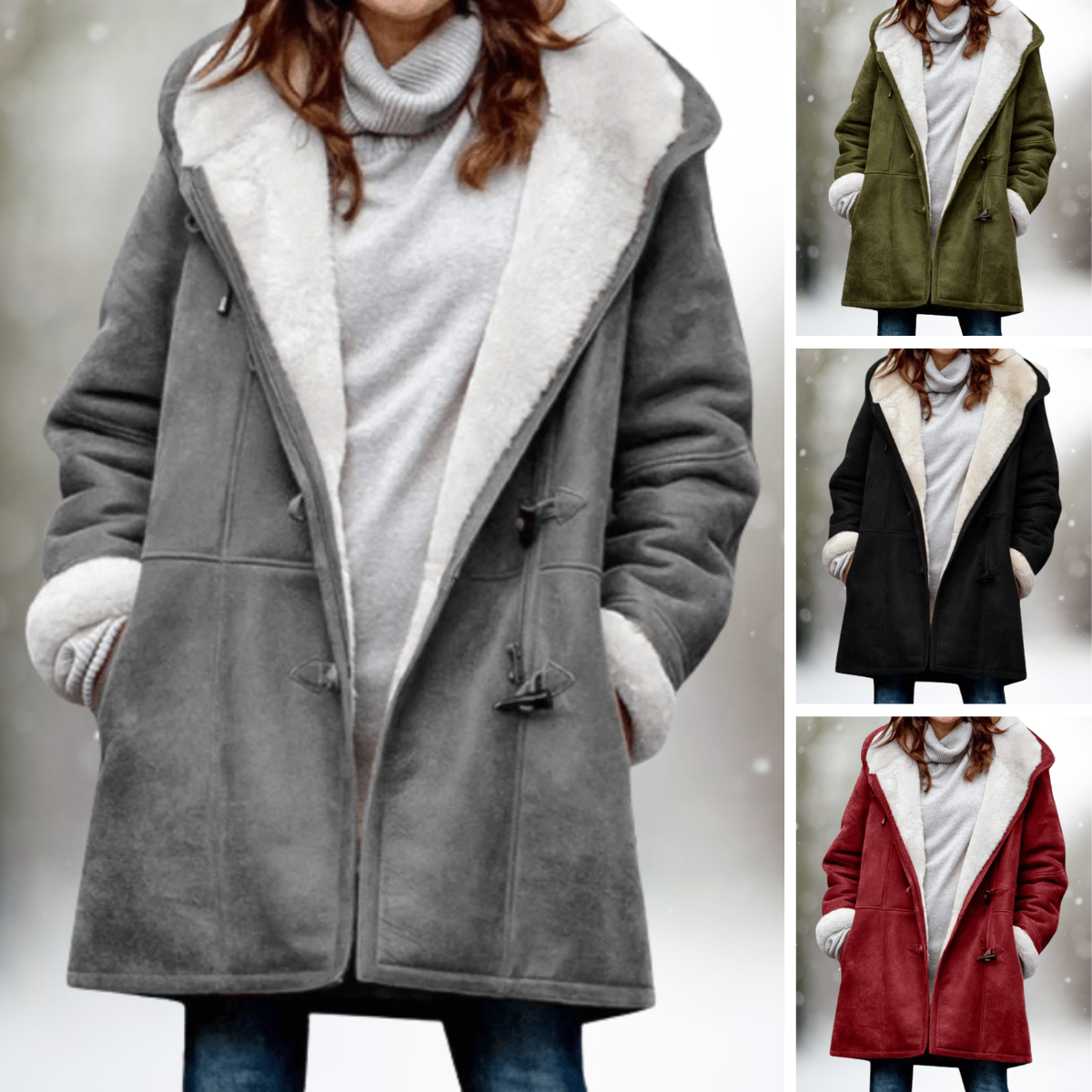 Stylische Damenjacke Wildleder Optik - IdealeKleiden