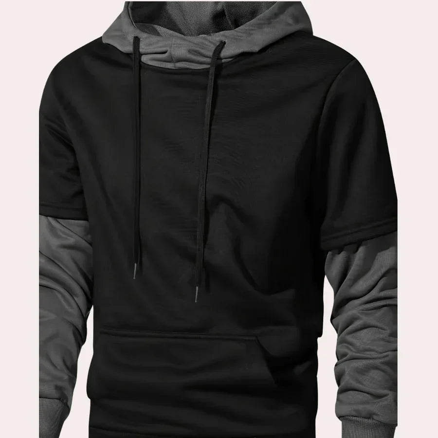 Stylischer Kapuzenpullover Herren Modisch Schwarz