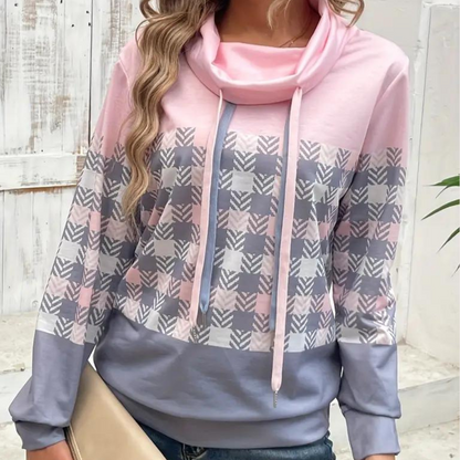 Karo Sweatshirt Damen Modern Bequem