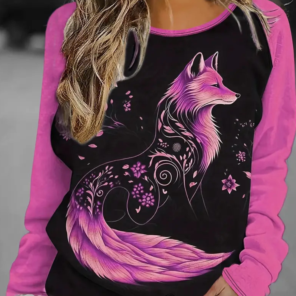 Damen Sweatshirt Bequem Relaxed Fit