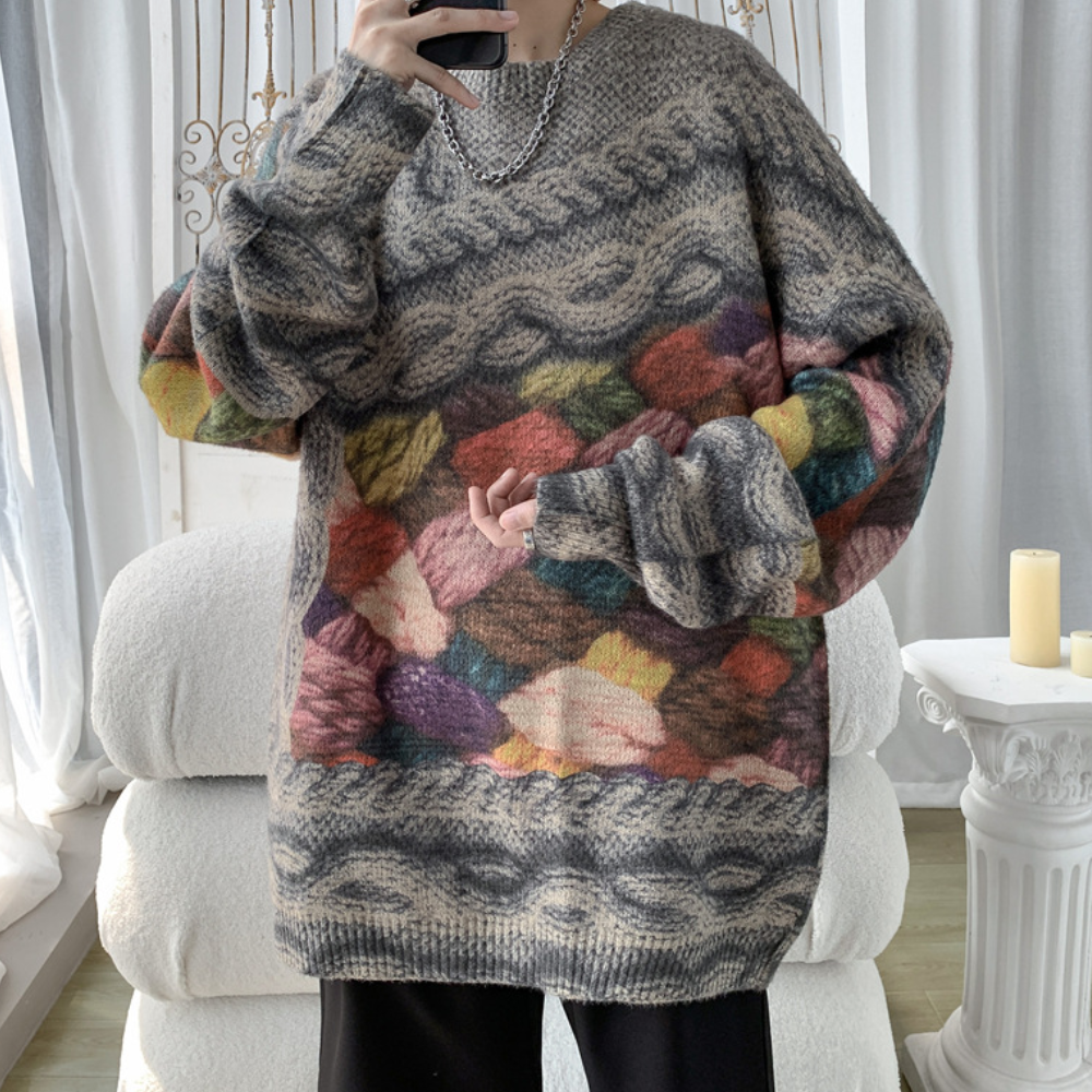 Bequemer Herren Pullover Lässig Gestrickt