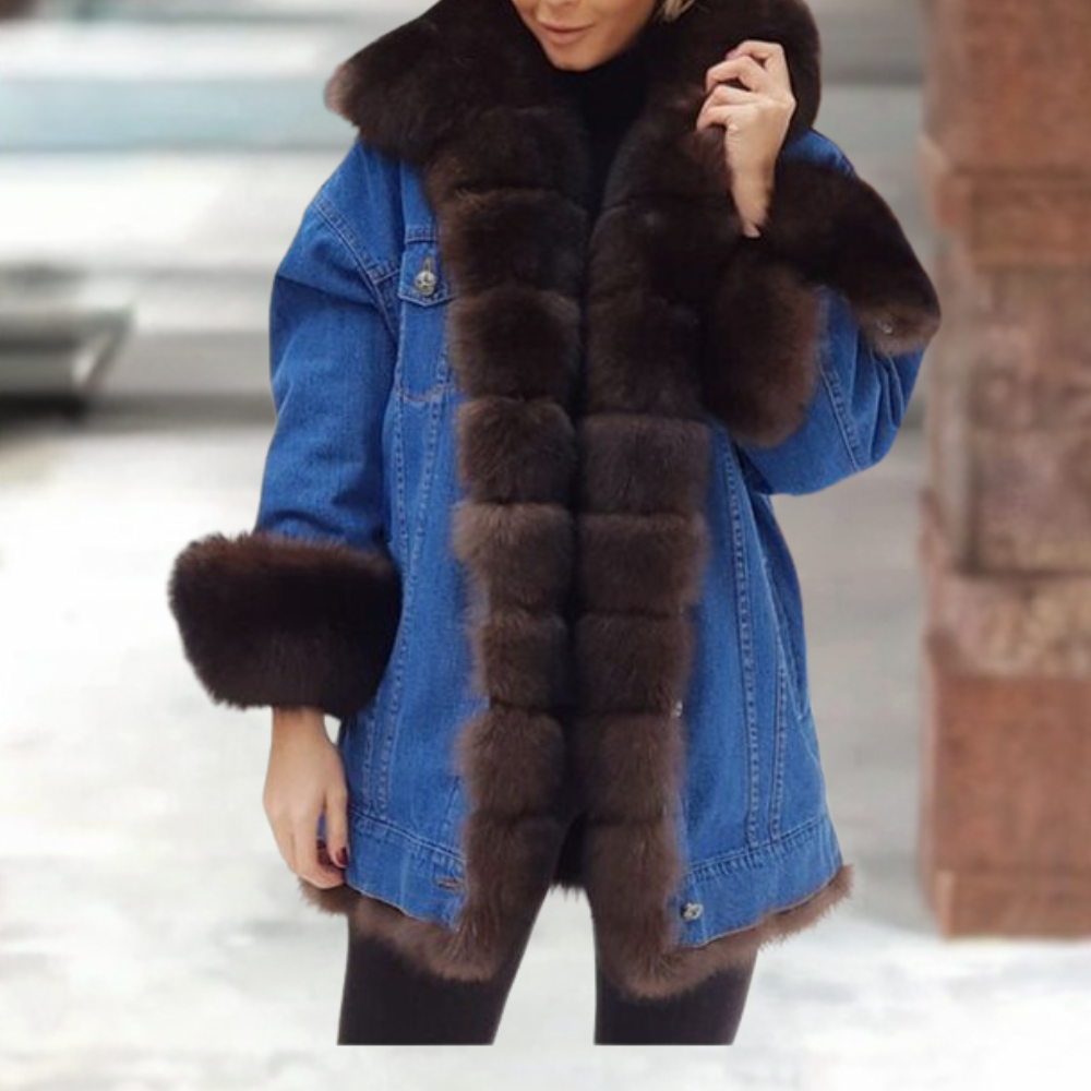 Wintermantel Damen Denim Stilvoll - IdealeKleiden