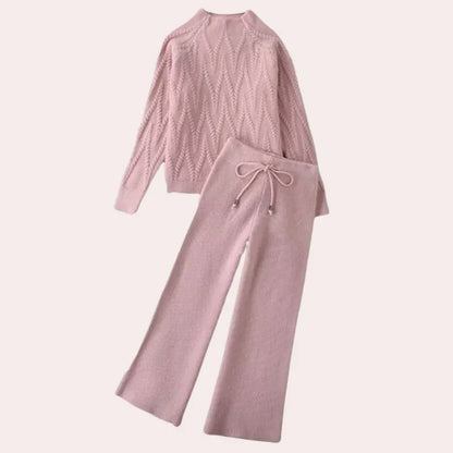 Elegantes 2-teiliges Strickset Damen Modern - IdealeKleiden