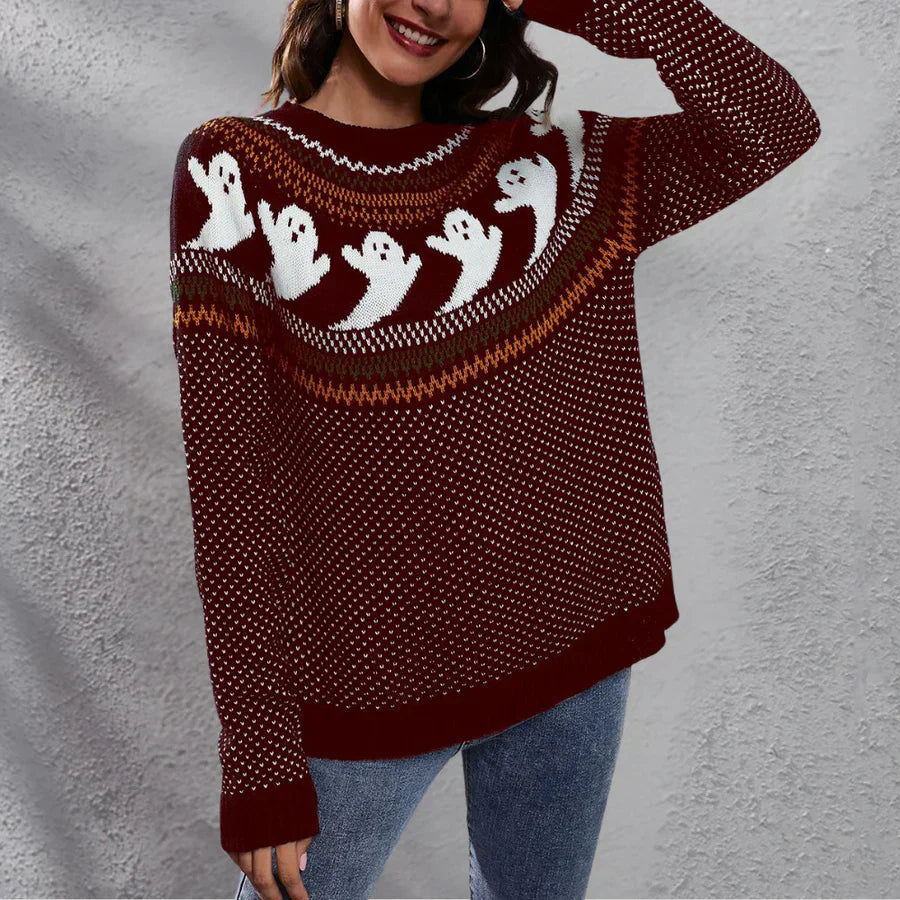 Stylischer Halloween Pullover Damen Weihnachten