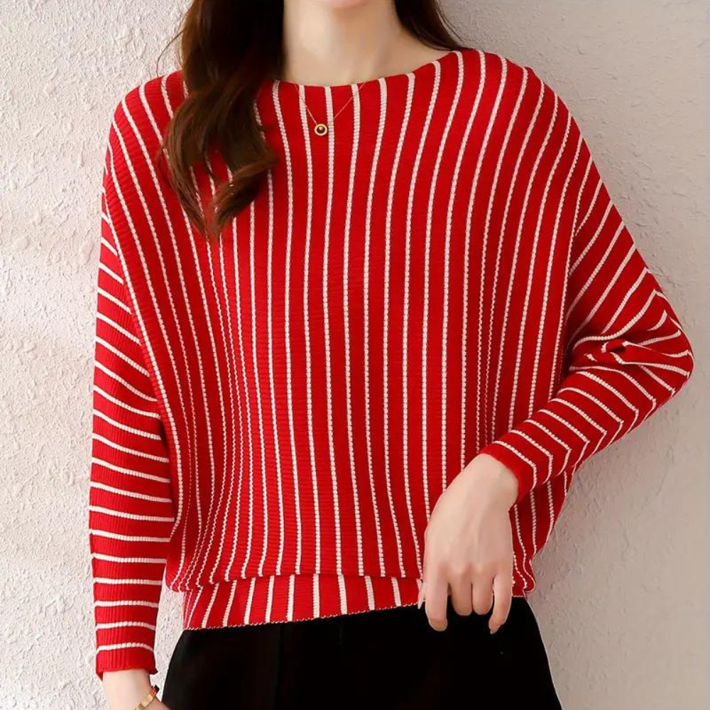 Modischer Frauenpullover Streifen Design