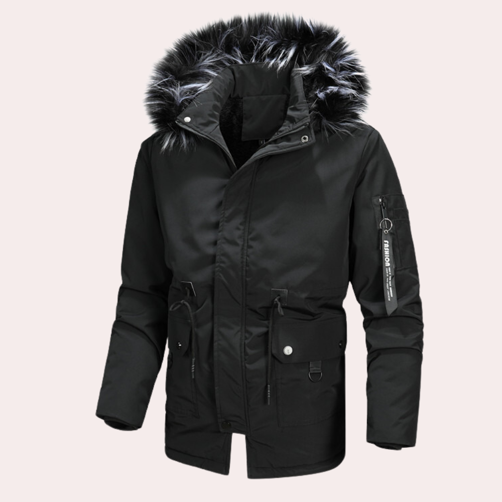 Stylische Winterjacke Kapuze Warm Komfortabel