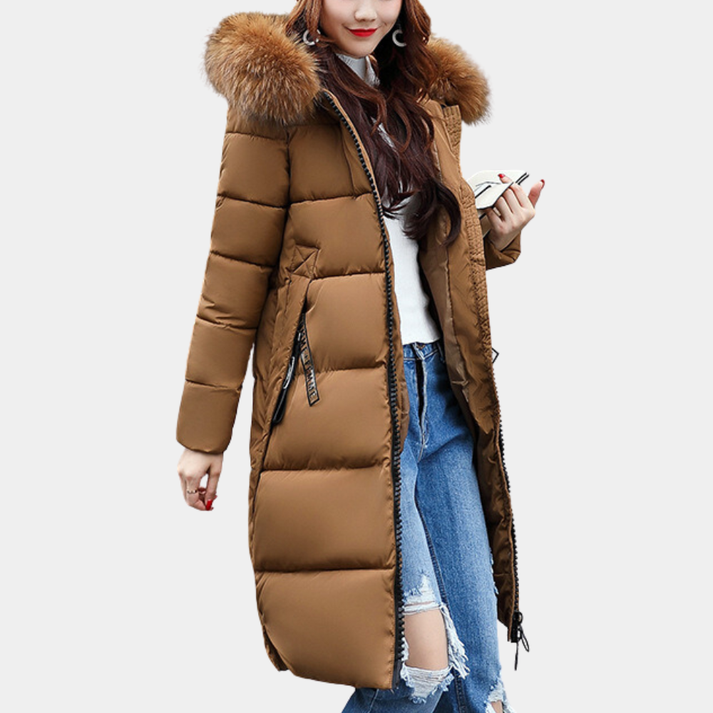 Damen Pufferjacke Kapuze Warm und Stylish