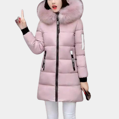 Damen Pufferjacke Kapuze Warm und Stylish