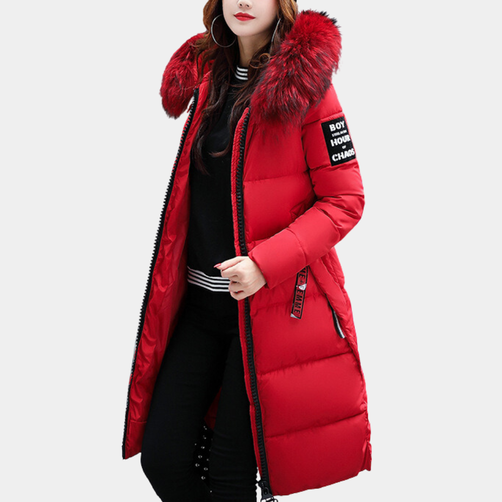 Damen Pufferjacke Kapuze Warm und Stylish