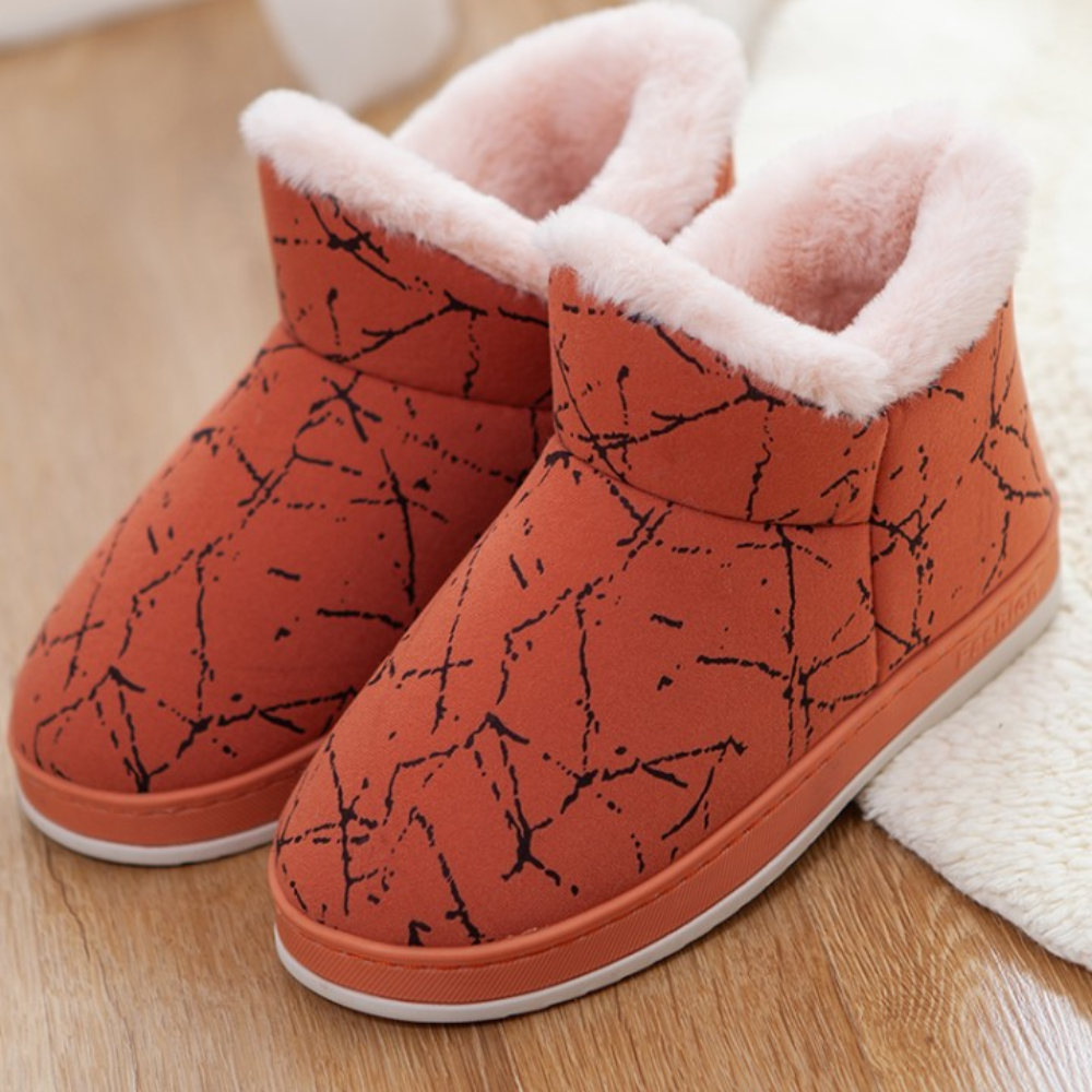 Glänzende Damenstiefel Winter Schneeschuhe