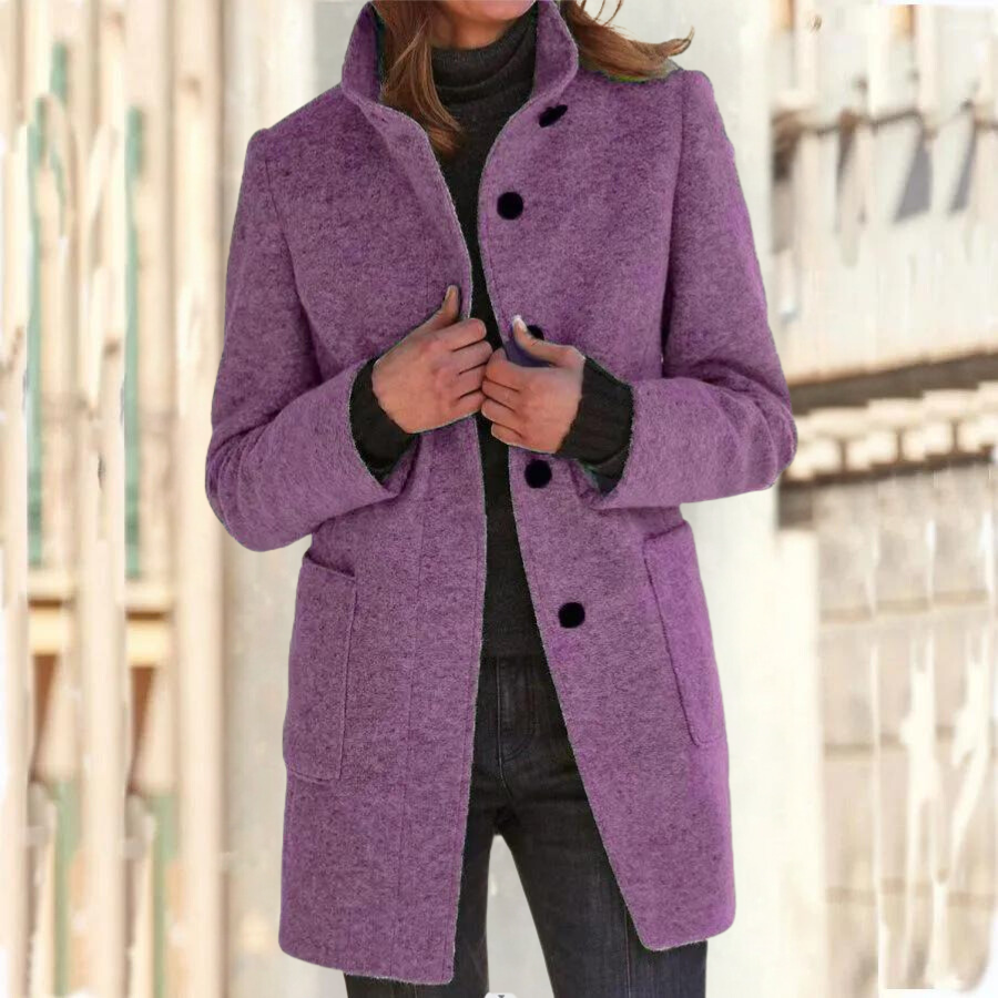 Elegante Damenjacke Stehkragen Chic