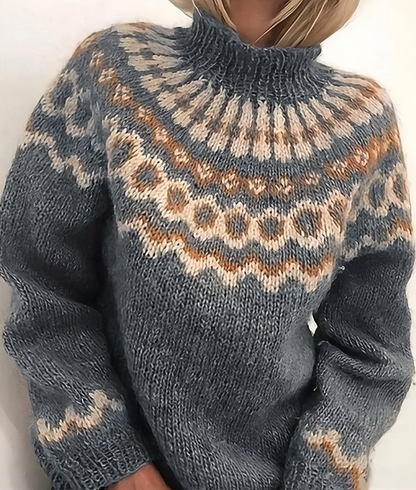 Weicher Rollkragenpullover Damen Isländische Wolle