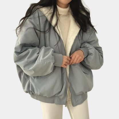 Warme Damen Winterjacke Weich Futter Kapuze