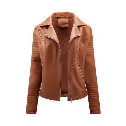 Modische Lederjacke Herbst Trend