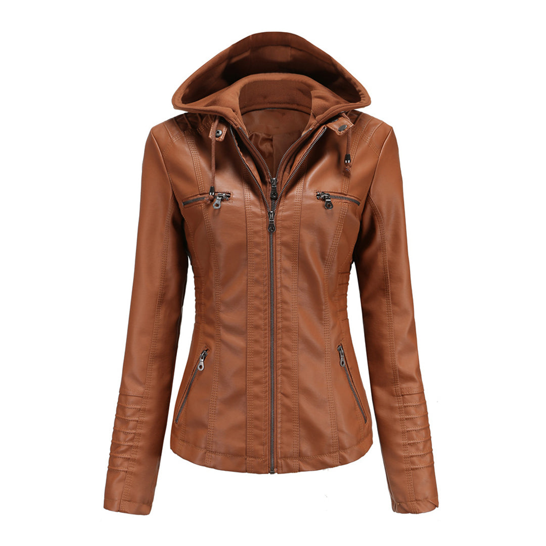 Herbst Lederjacke Trendy Damen Style