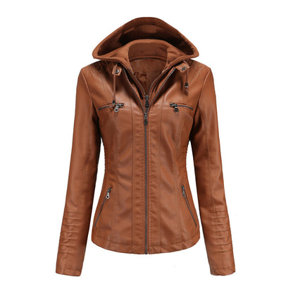 Herbst Lederjacke Trendy Damen Style