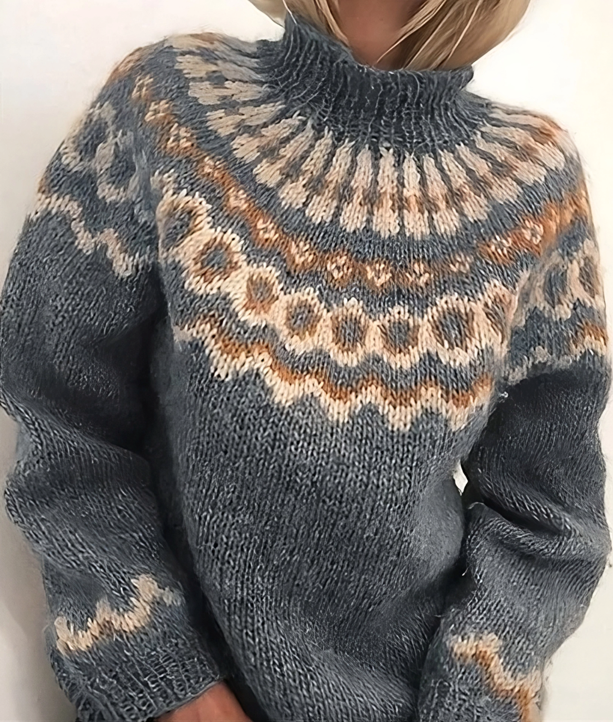 Damen Pullover Warm Rollkragen Style