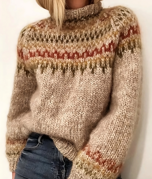 Damen Pullover Warm Rollkragen Style - IdealeKleiden
