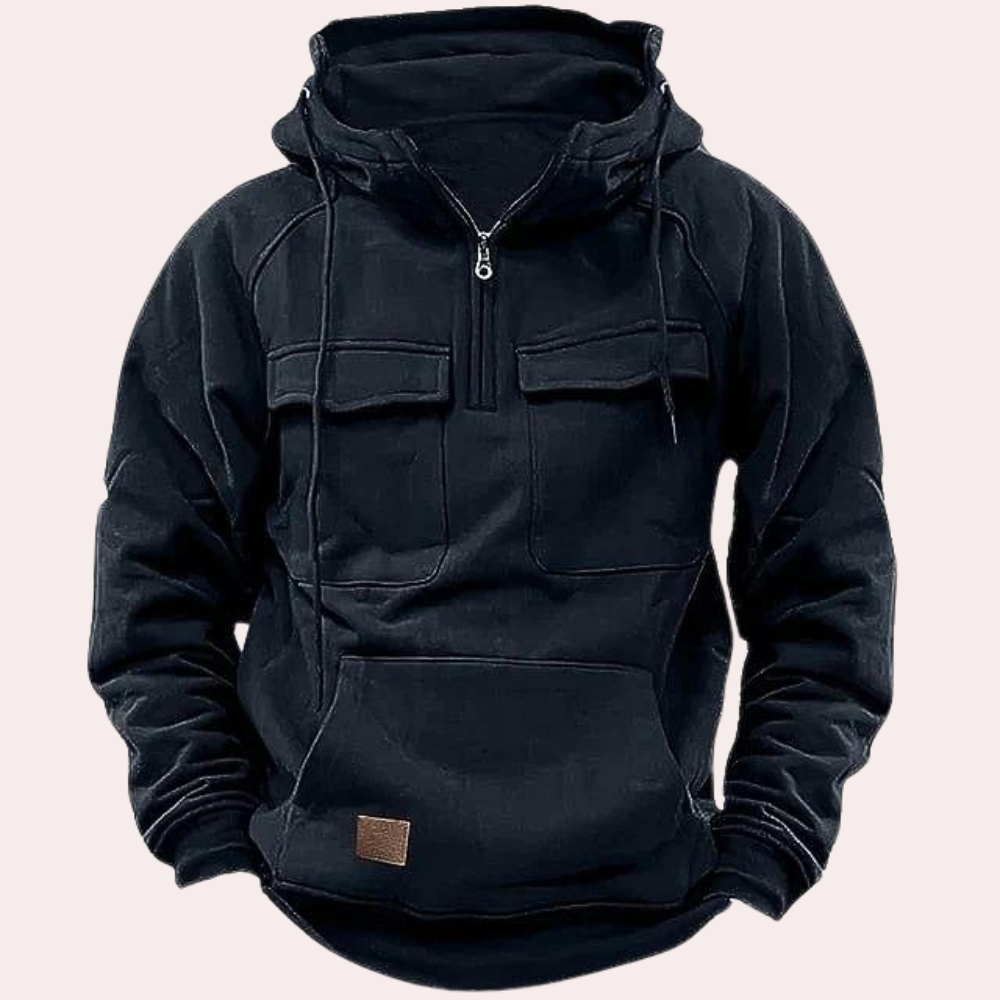 Herren Hoodie mit Reißverschluss und Taschen
