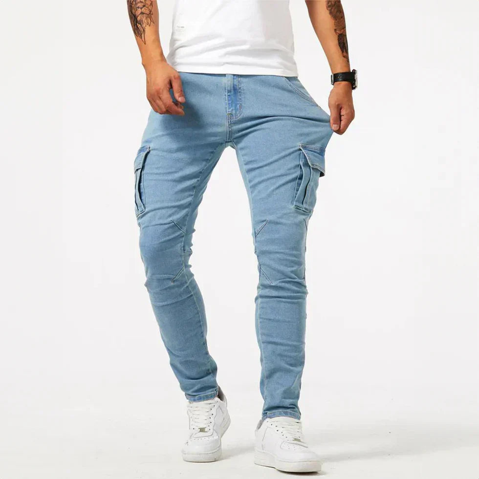 Herren Cargo Jeans Stretch Skinny Fit