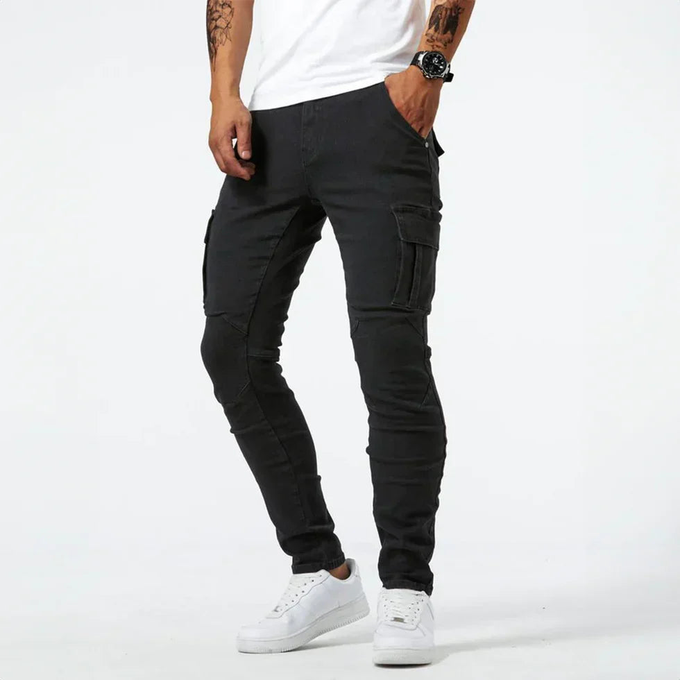 Herren Cargo Jeans Stretch Skinny Fit - IdealeKleiden