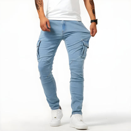 Dehnbare Herren-Cargohose Slim-Fit