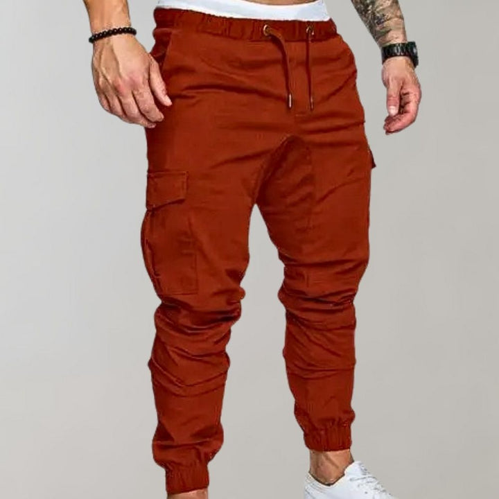 Elastische Herren Cargo Joggers mit Kordelzug