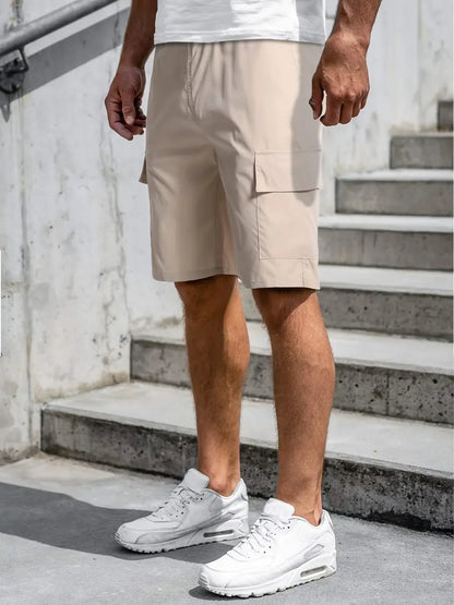 Herren Cargo Shorts Beige Lockere Fit