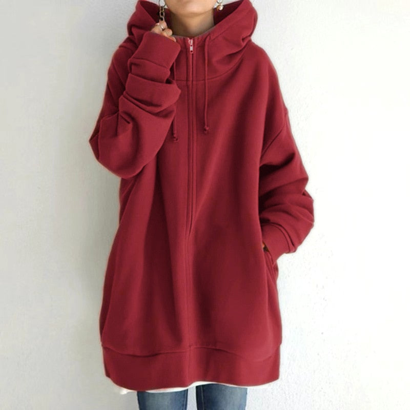 Weite Damenhoodie Winterwarm