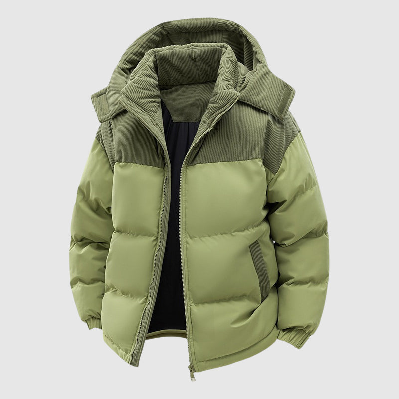 Herren Pufferjacke Relaxed Fit Kapuze Reißverschluss