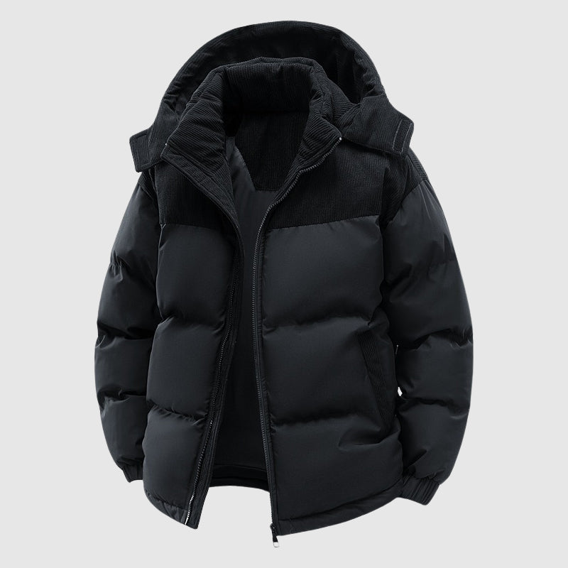 Herren Pufferjacke Relaxed Fit Kapuze Reißverschluss