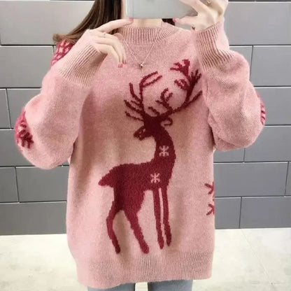 Weihnachtspullover Frauen Festlich Warm