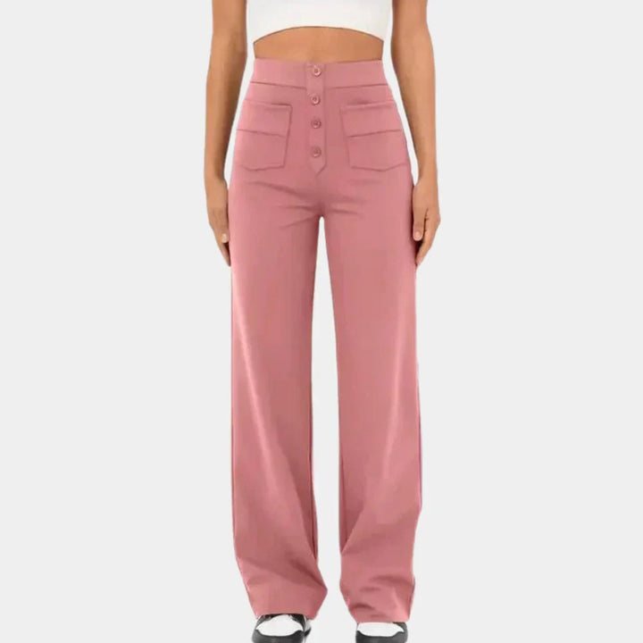 Damen Hose Hoch Tailliert Gerades Bein