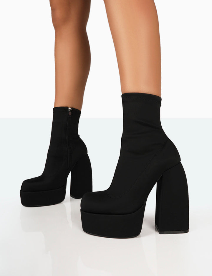 Schwarze Stiefelette aus Nylon Elegant