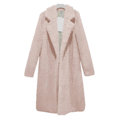 Winter Teddy Mantel Damen Kapuze Lang