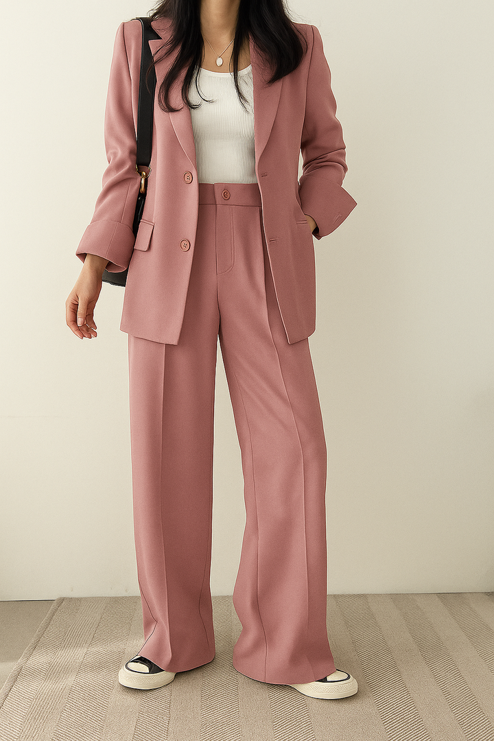 Damen Business Anzug Set Blazer und Hose - IdealeKleiden