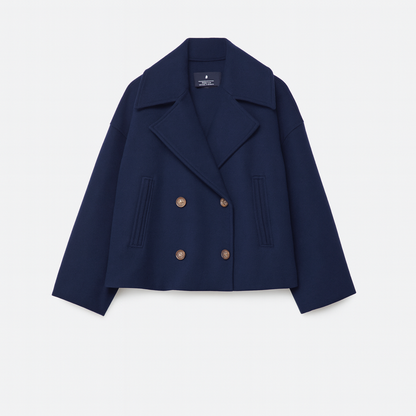 Damen Kurzmantel Elegant Doppelknopf Design