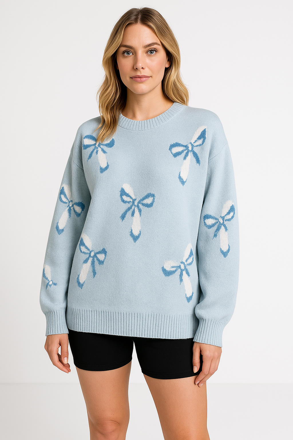 Große Pullover Damen Weich Wollig Rundhals