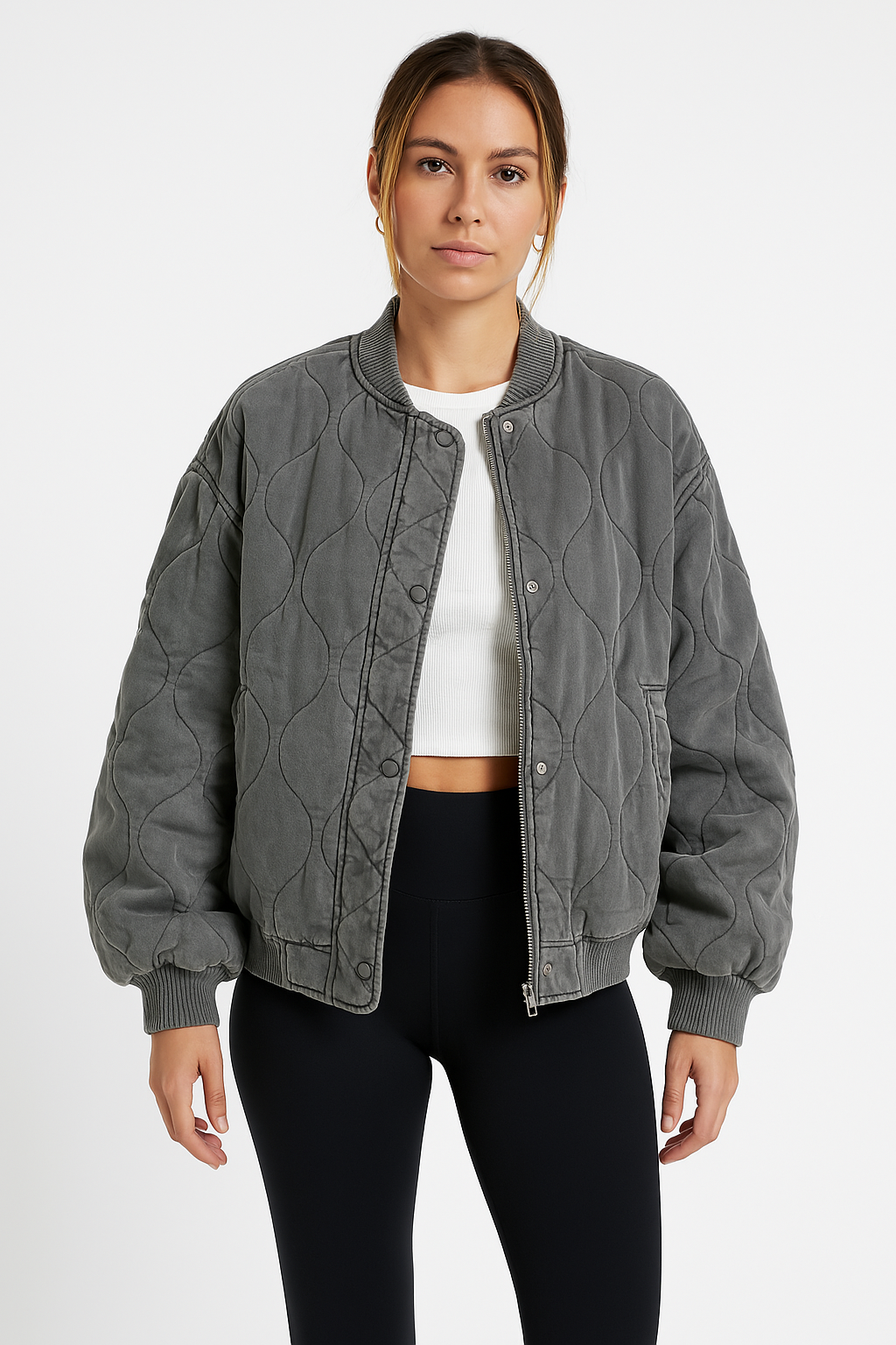Damen Oversized Steppjacke Modern Bomberstyle