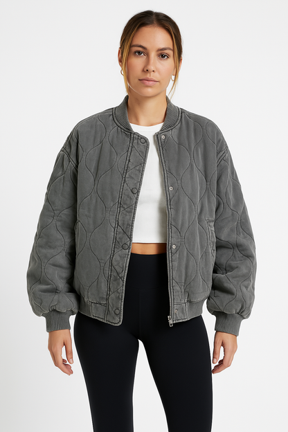Damen Oversized Steppjacke Modern Bomberstyle