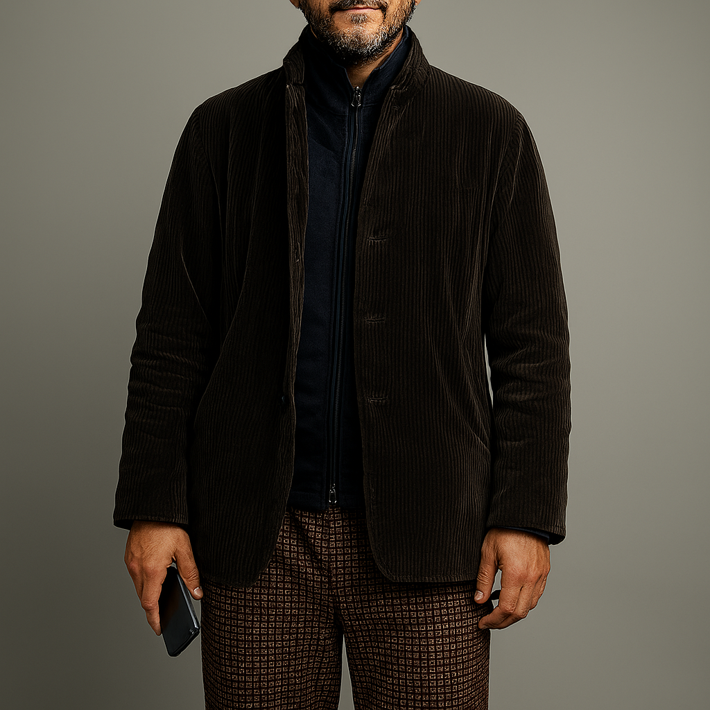 Stylische Herrenjacke Einfarbig Casual Retro - IdealeKleiden