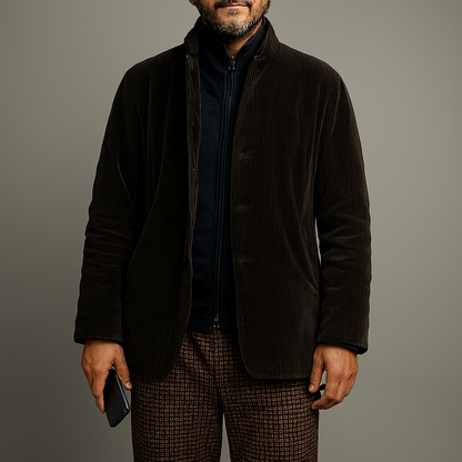 Stylische Herrenjacke Einfarbig Casual Retro - IdealeKleiden