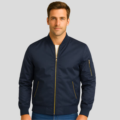 Männer Bomberjacke Metallverschluss Modern