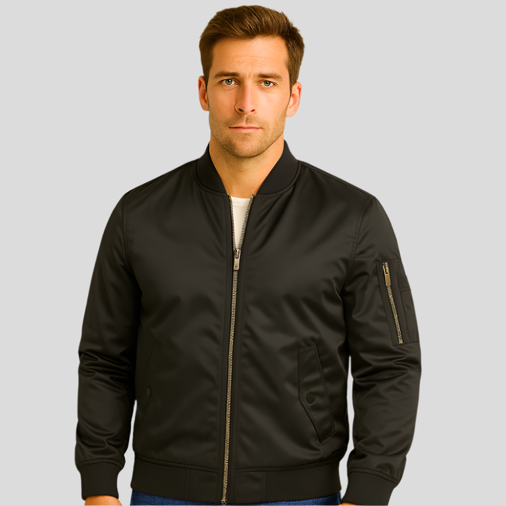 Männer Bomberjacke Metallverschluss Modern